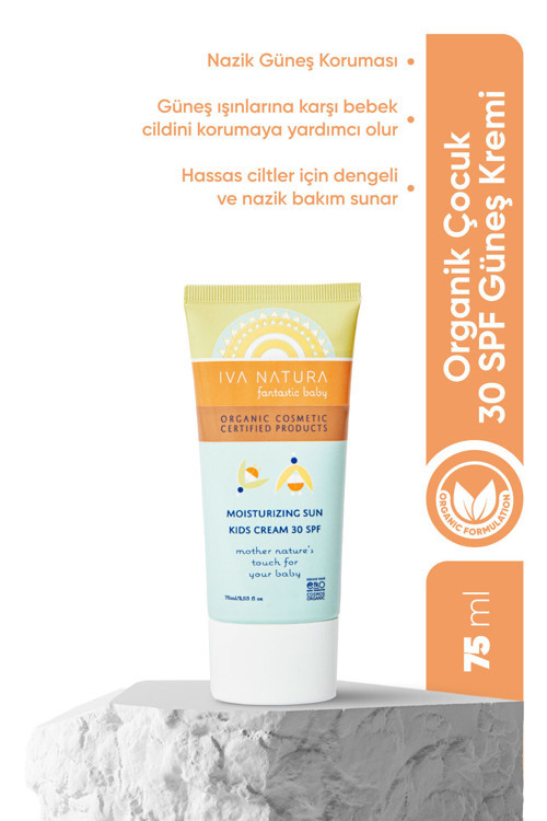 Yüksek Koruma 30 Spf Çocuk Güneş Kremi-Organik Sertifikalı