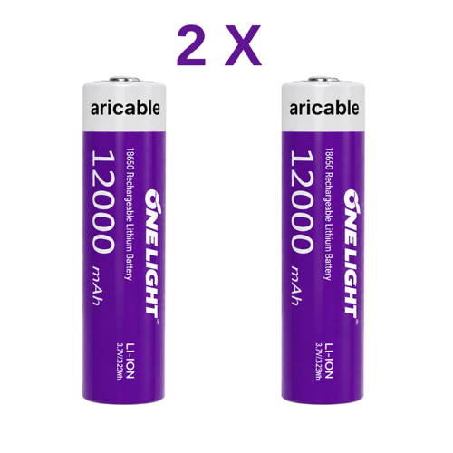 18650 Şarjlı Li-ion Pil 3.7V 12000mAh Yazılı 39 Gram Güçlü Batarya 2 Adet