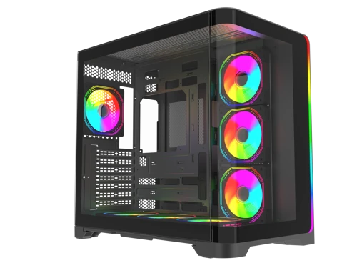 Stormforge Type-C 7x ARGB Fan Full Size ATX Siyah Çelik Gövde PSU'SUZ Gaming Kasa