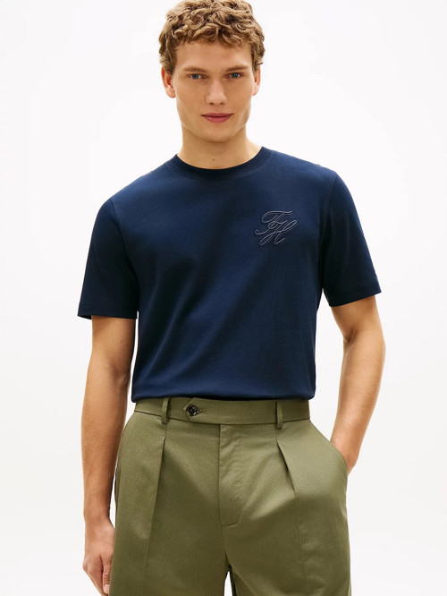 MW0MW42391 Script Light Interlock Tee Erkek Tişört