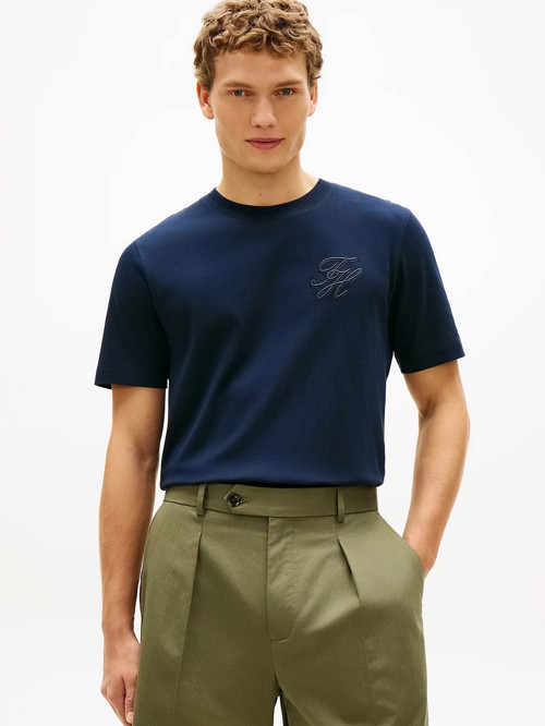 MW0MW42391 Script Light Interlock Tee Erkek Tişört