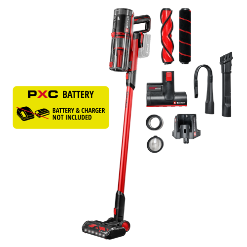 Akülü Dikey Süpürge TE-SV 18/270 Li BL-Solo PXC (18 V, kömürsüz motor, 270 mbar, torbasız, 3 güç modu, 3 aşamalı filtre sistemi, aksesuarlar dahil,akü hariç) - 2347225