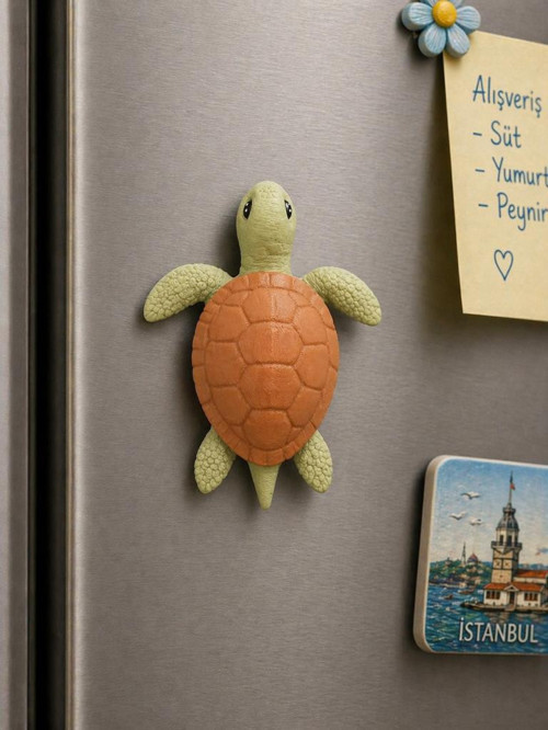 Kaplumbağa Buzdolabı Magneti – Dekoratif Sevimli Mutfak Süsü | 8 cm Mini Figür Magnet