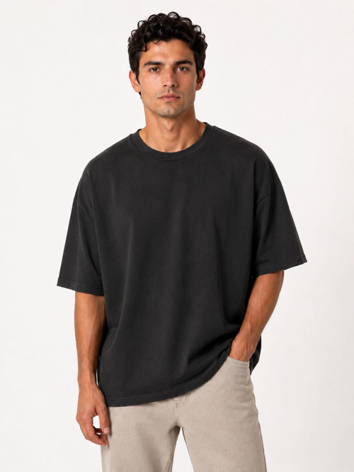 Bordoo Basic Bisiklet Yaka Oversize Kısa Kol Erkek Tişört 7701