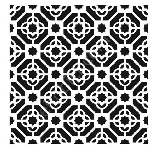 Ardışık Desen Stencil Şablon (25x25) R-035