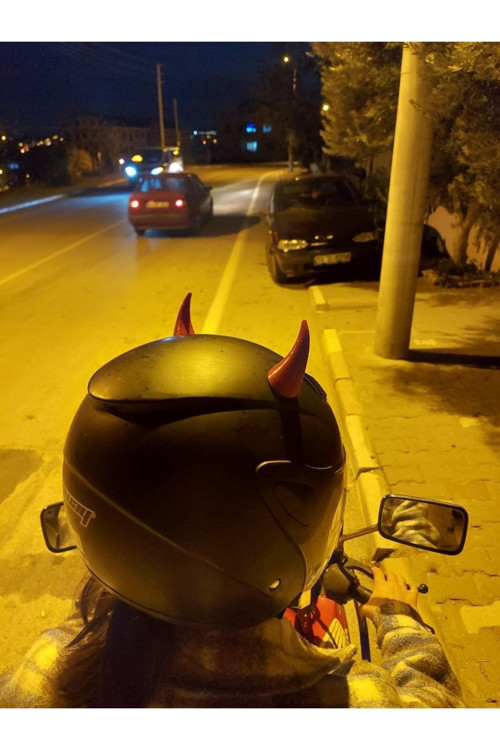 Kask Için Şeytan Boynuzu - Kask Süsü