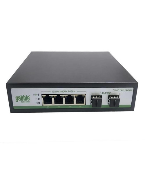 GAB-42GS 4 Port 10/100/1000 Mbps + 2 Port Gigabit SFP PoE Switch