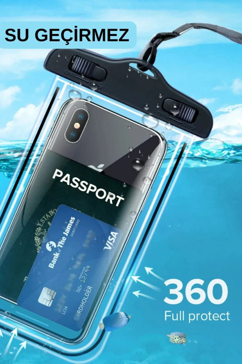 Yüksek Kaliteli Tüm Telefonlara Uyumlu Yağmur Su Geçirmez Waterproof Deniz Havuz Altı Telefon Kılıfı
