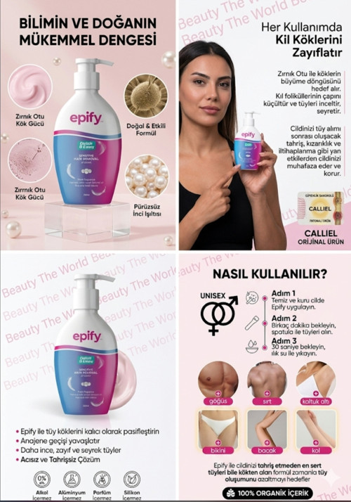 %100 Organik İçerikli Tüy Dökücü Krem - Hassas Bölgeler İçin Doğal Bakım 250ml