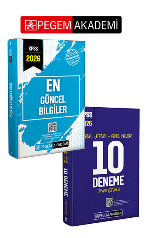 PEGEM AKADEMİ 2026 KPSS Genel Yetenek Genel Kültür Tamamı Çözümlü 10 Deneme + 2026 KPSS En Güncel Bi