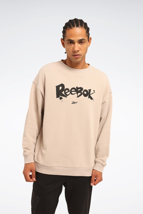 New Id Ovrs Gfx Crew Gri Erkek Sweatshirt