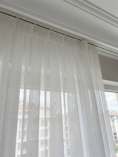 Favolli Bambu Tül Perde Sık Pileli Ağır Gramajlı Yoğun Dokulu Ütü İstemez Her Odaya Uygun