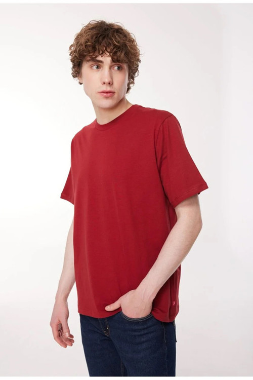 Pamuklu Relaxed Fit Bisiklet Yaka T Shirt Erkek T Shirt A9437