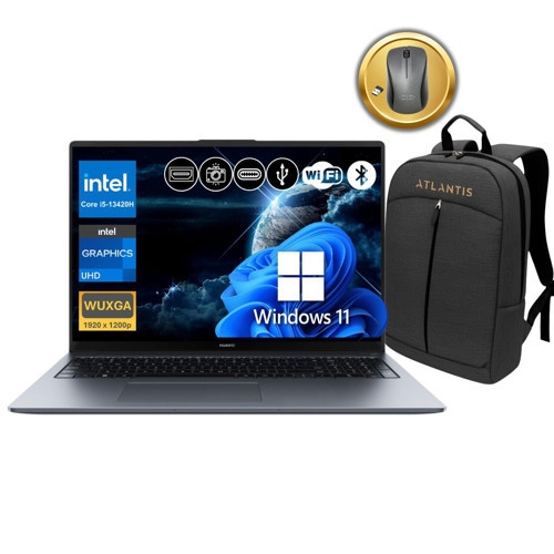 MateBook D16 i5-13420H 16GB RAM 2TB SSD 16" IPS W11Pro Notebook+ Çanta&Mouse (MCLG-W5651 A27)