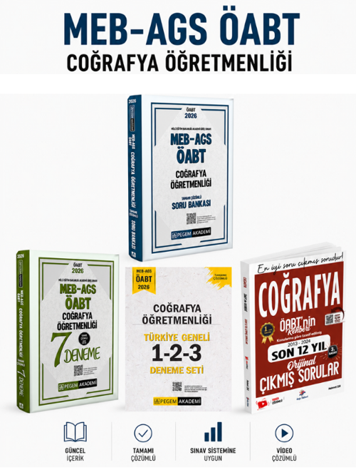 Pegem 2026 ÖABT Coğrafya Soru Bankası & Deneme & Dizgi Kitap Coğrafya Çıkmış Soru Seti
