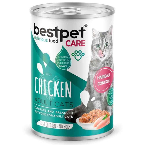 Care Hairball Control Sos İçinde Parça Tavuklu 400 gr Yetişkin Konserve Kedi Maması