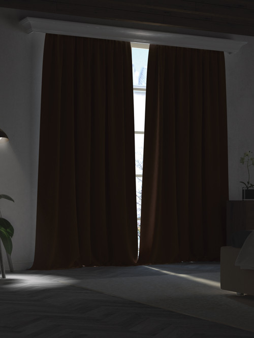 Koyu Kahverengi Blackout Karartma Perde Midnight Series