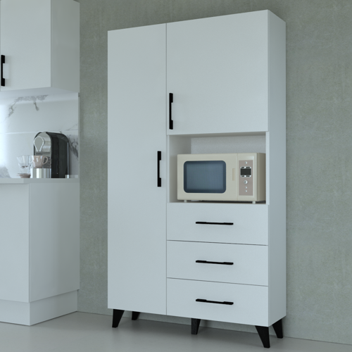 Çok Amaçlı %100 Mdf Mutfak Mikrodalga Fırın Dolabı Beyaz