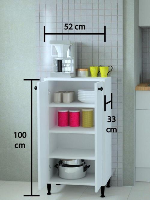 Çok Amaçlı Bodrum Dolap 100 Cm Beyaz