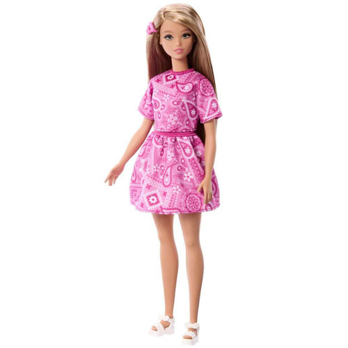 Style Bebek Pembe Desenli Elbiseli Moda Bebeği JJN62