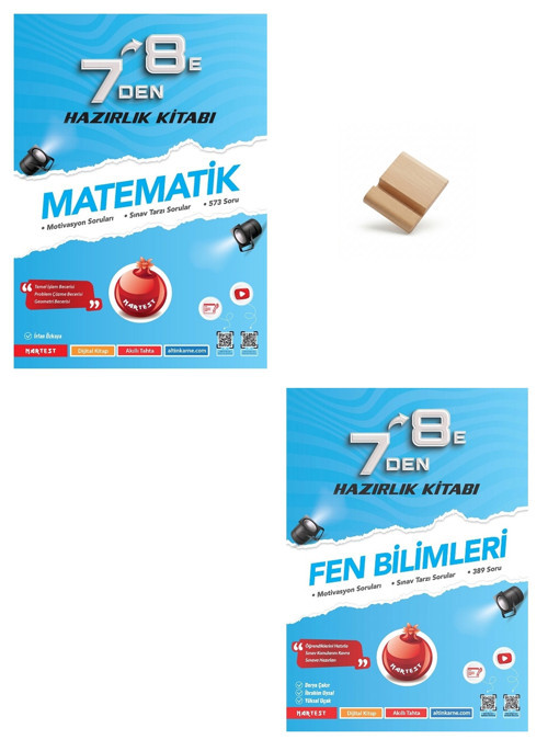 Nartest 7'den 8'e Matematik ve Fen Bilimleri Hazırlık Kitabı + Telefon Standı