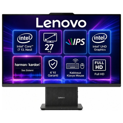 Ideacentre 27IRH9 Intel Core I7-13620H 24GB 1tb SSD 27" Fhd - IPS Windows 11 Siyah All In One Bilgisayar Sm