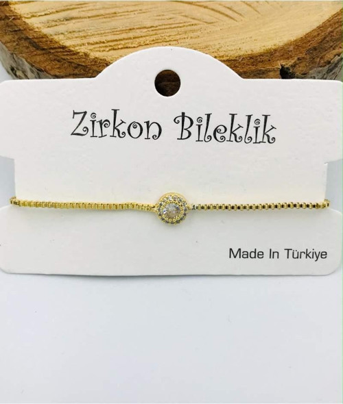 Gold Renk Figürlü Zirkon Bileklik