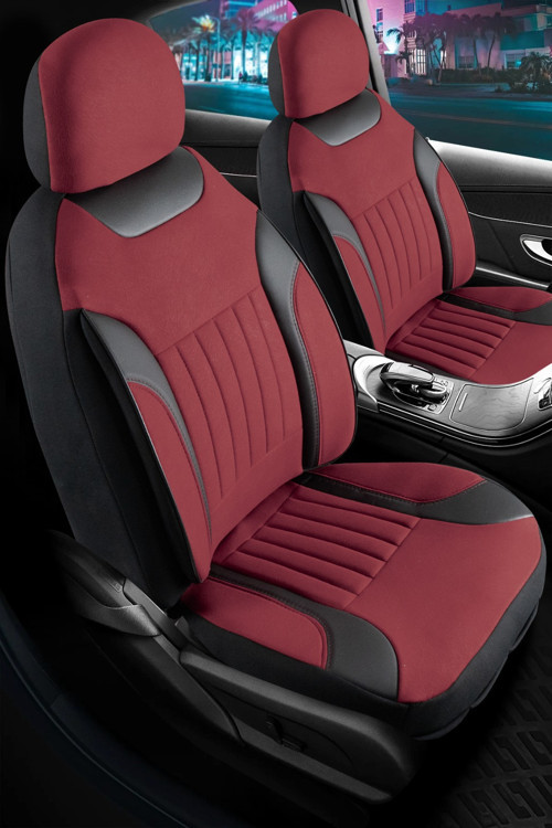 Fiat Marea Station Wagon Tay Tüyü Oto Koltuk Kılıfı Fermuarlı Ön Arka Set Bordo Edition