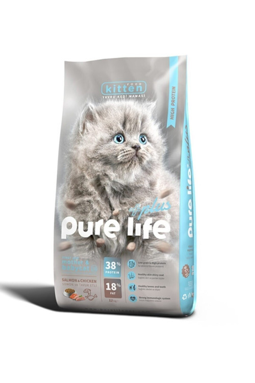 Pure Life Somon Ve Tavuk Etli Yavru Kedi Maması 12kg