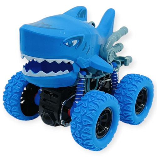 Köpek Balığı Sürtmeli Mekanik Monster Araba Mavi 12 cm