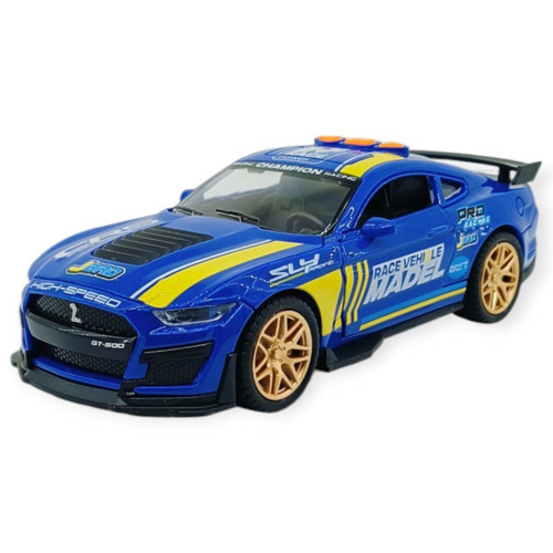 Spor Araba GT-500 Sürtmeli Işıklı Sesli Lacivert Plastik 18cm