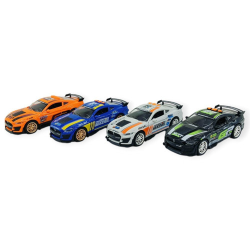 4'Lü Set Spor Araba GT-500 Sürtmeli Işıklı Sesli Plastik 18cm