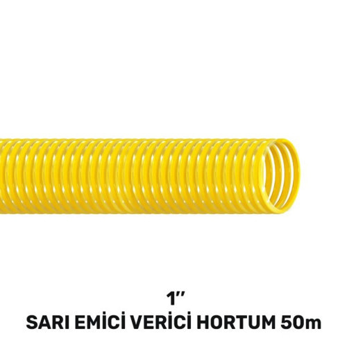 4357 1'' Sarı Emici Verici Hortum 50 Metre