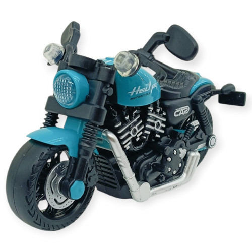 Sürtmeli Işıklı Sesli Chopper Motor Turkuaz 15cm