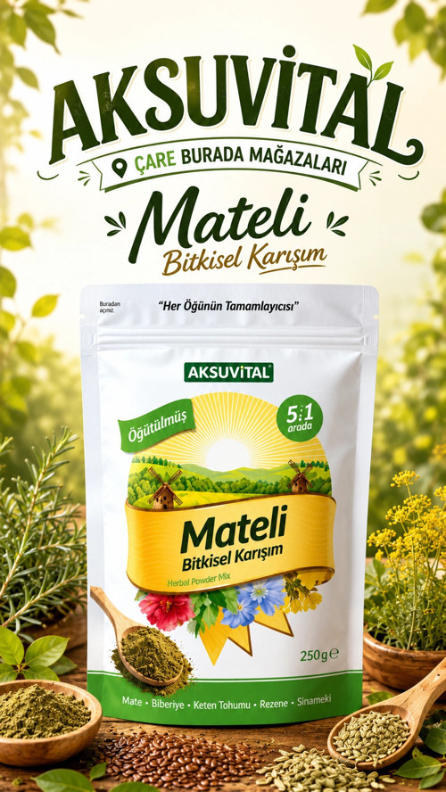 Öğütülmüş Mate'li Bitkisel Karışım Toz 250 Gr (Biberi