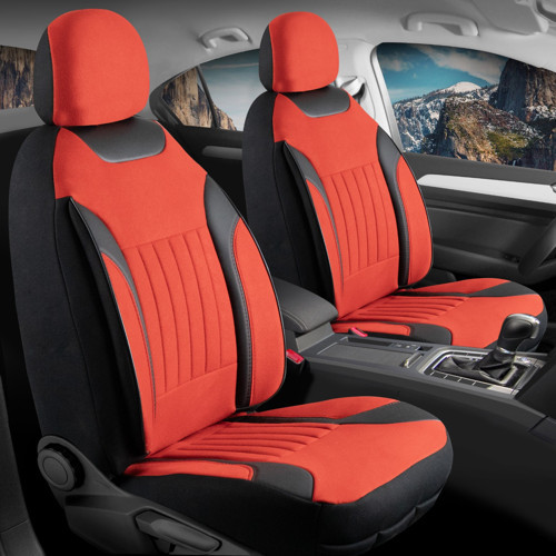 Kia Ceed Tay Tüyü Oto Koltuk Kılıfı Fermuarlı Ön Arka Set Kırmızı Edition