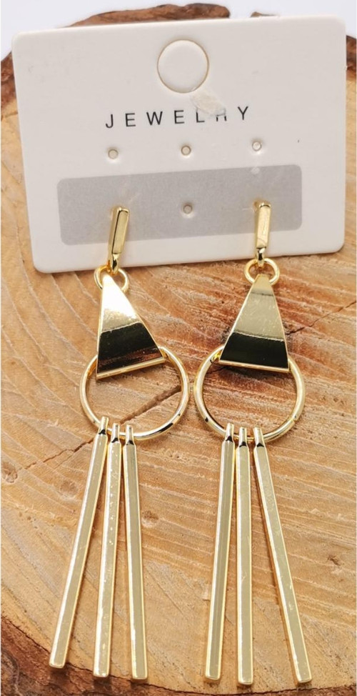 Çelik Gold Lüks Tasarım Küpe