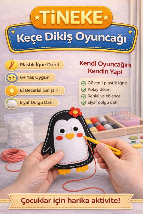 1 Adet 3 Yaş Çocuklar Için Eğitici Oyuncak Kendin Yap Montessori Keçe Dikiş El Sanatları Seti