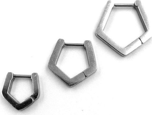 Gümüş Renk Üçlü Geometrik Şekilli Çelik Küpe