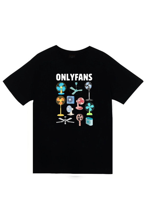 Onlyfans Baskılı Unisex %100 Pamuk Siyah T-Shirt