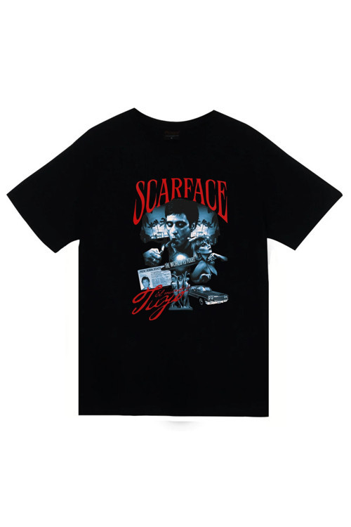 Scarface - Tony Montana Baskılı Unisex %100 Pamuk T-Shirt