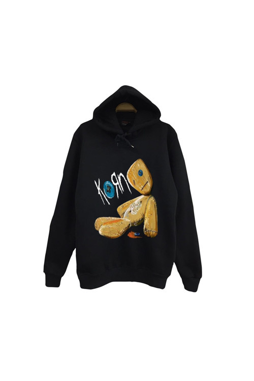 Korn - Issues - Albüm Baskılı Unisex %100 Pamuk Kapüşonlu Siyah Sweatshirt