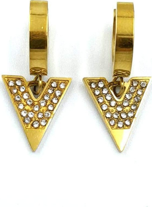 Gold Renk Figürlü Çelik Küpe
