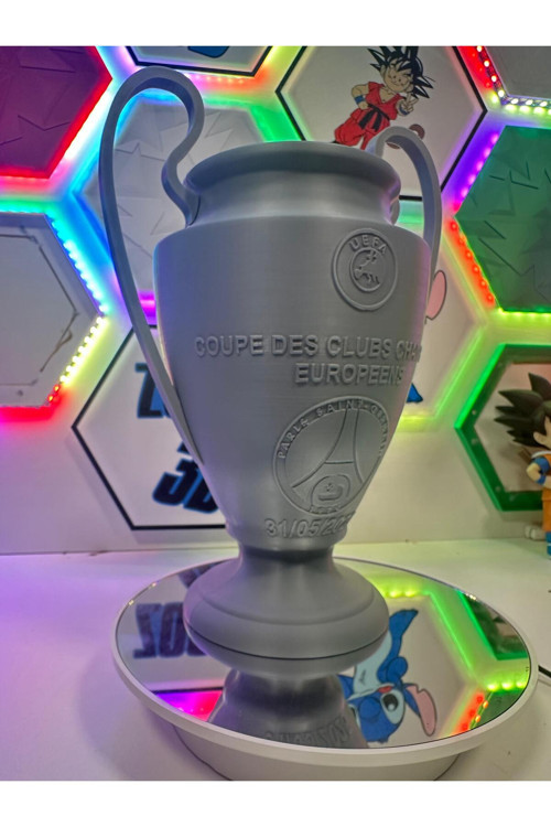 Avrupa Kupası Temalı 3D Baskı Dekoratif Kupa – Futbol Severlere Özel Hediye