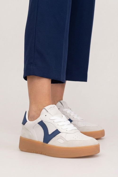 121230058 Elsa Kadın Hakiki Deri Klasik Sneaker Lacivert