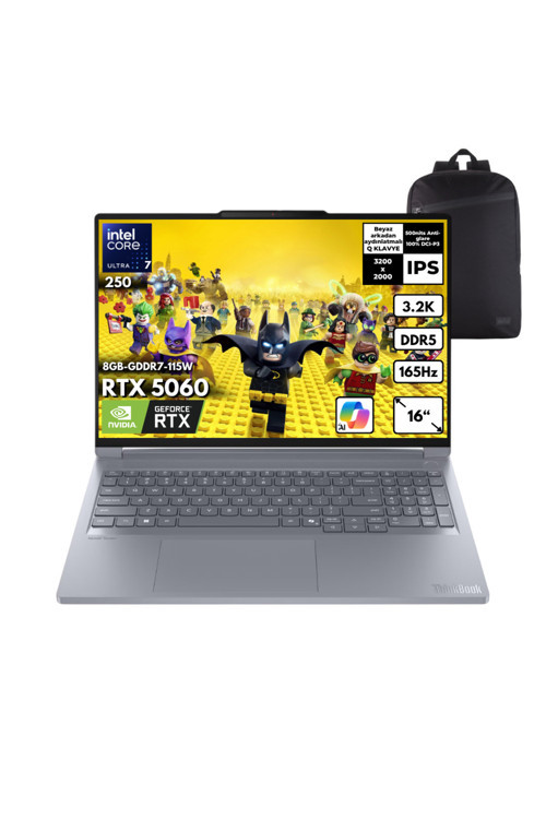 Thinkbook 16P G6 IAX U7-255HX 40GB 4TB RTX5060 115W 16" Win11Home +S.Çantası 21R0001GTXHMF36