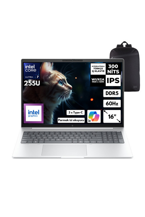 Elitebook 8 Ultra 7-255U 32 GB 2 TBSSD Intel Graphics 16" Win 11 Pro + S.Çantası C9FG8ETHMF7