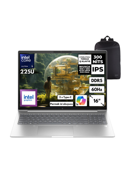 Elitebook 6 Ultra 5-225U 40 GB 4 TBSSD Intel Graphics 16" Win 11 Pro + S.Çantası AD4B9ETHMF15
