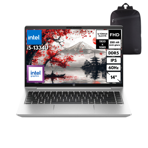 ProBook 440 G10 i5-1334U 64GB 2TB Iris Xe Graphics 14" FHD Win11 Home +S.Çantası B2PH4ESHMF58