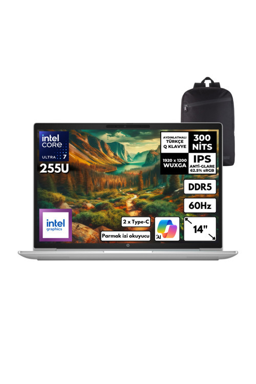 Probook 4 G1i Ultra 7-255U 40GB 2 TBSSD Intel Graphics 14" Win 10 Pro + S.Çantası C9FH1ETHMF84